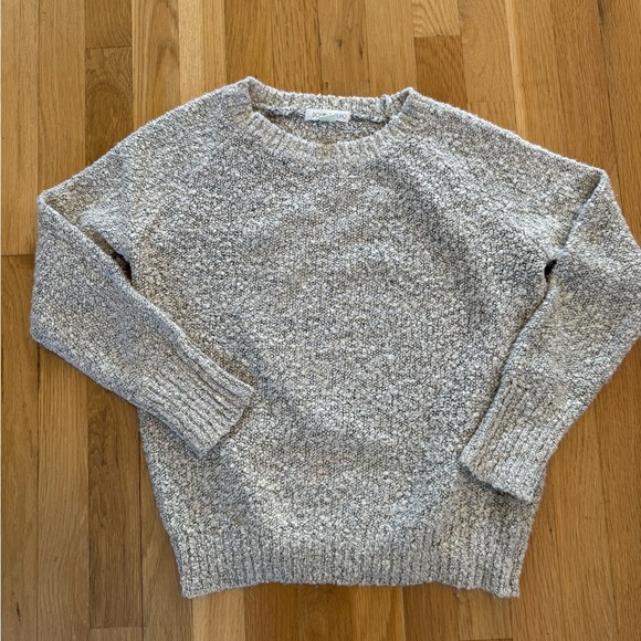 Double Zero Sweaters - Double Zero Marled Knit Crewneck Sweater M Beige Chunky Cozy Sweater Warm